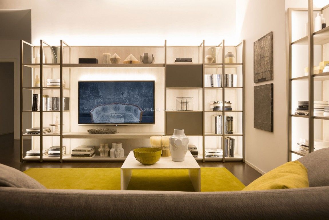 2020现代家装客厅设计 客厅书架设计图片
