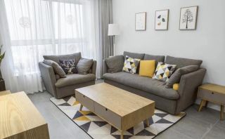 2023现代北欧风格客厅布艺沙发装修设计效果图片