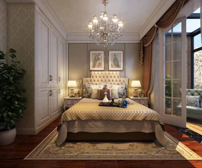 2020经典欧式卧室设计图欣赏 2020卧室阳台折叠门图片
