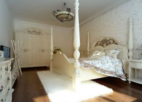 欧式田园卧室装修效果图 2020卧室吊灯装修设计