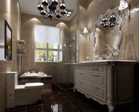 欧式奢华风格 卫生间带浴缸装修效果图