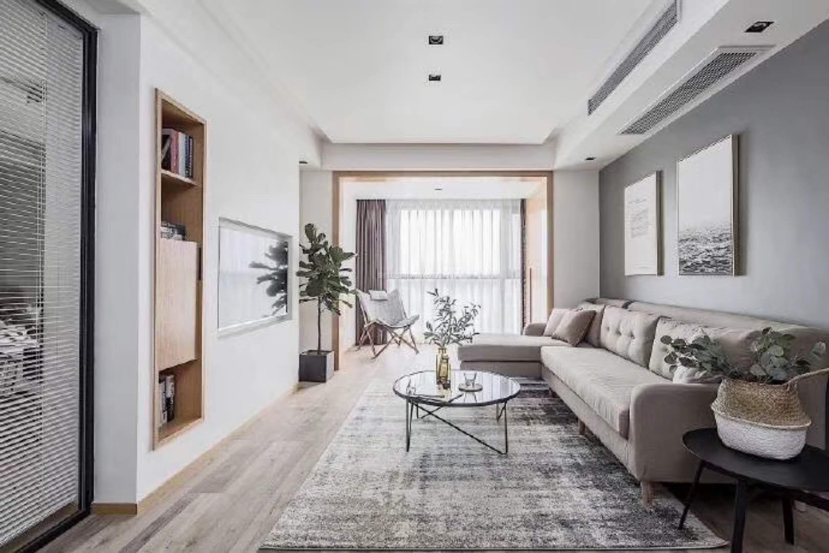 2018精致现代简约客厅转角布艺沙发装修图片