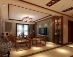 2023中式客厅大方块瓷砖电视背景墙设计图片