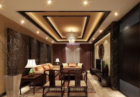 客厅中式设计 2020客厅筒灯装修效果图