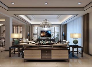 2023中式客厅装饰柜设计图片