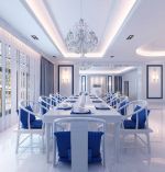 餐厅地中海风格十人餐桌装修效果图片