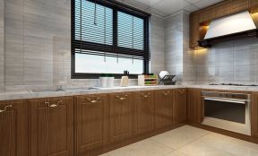 厨房新中式实木整体橱柜装修图