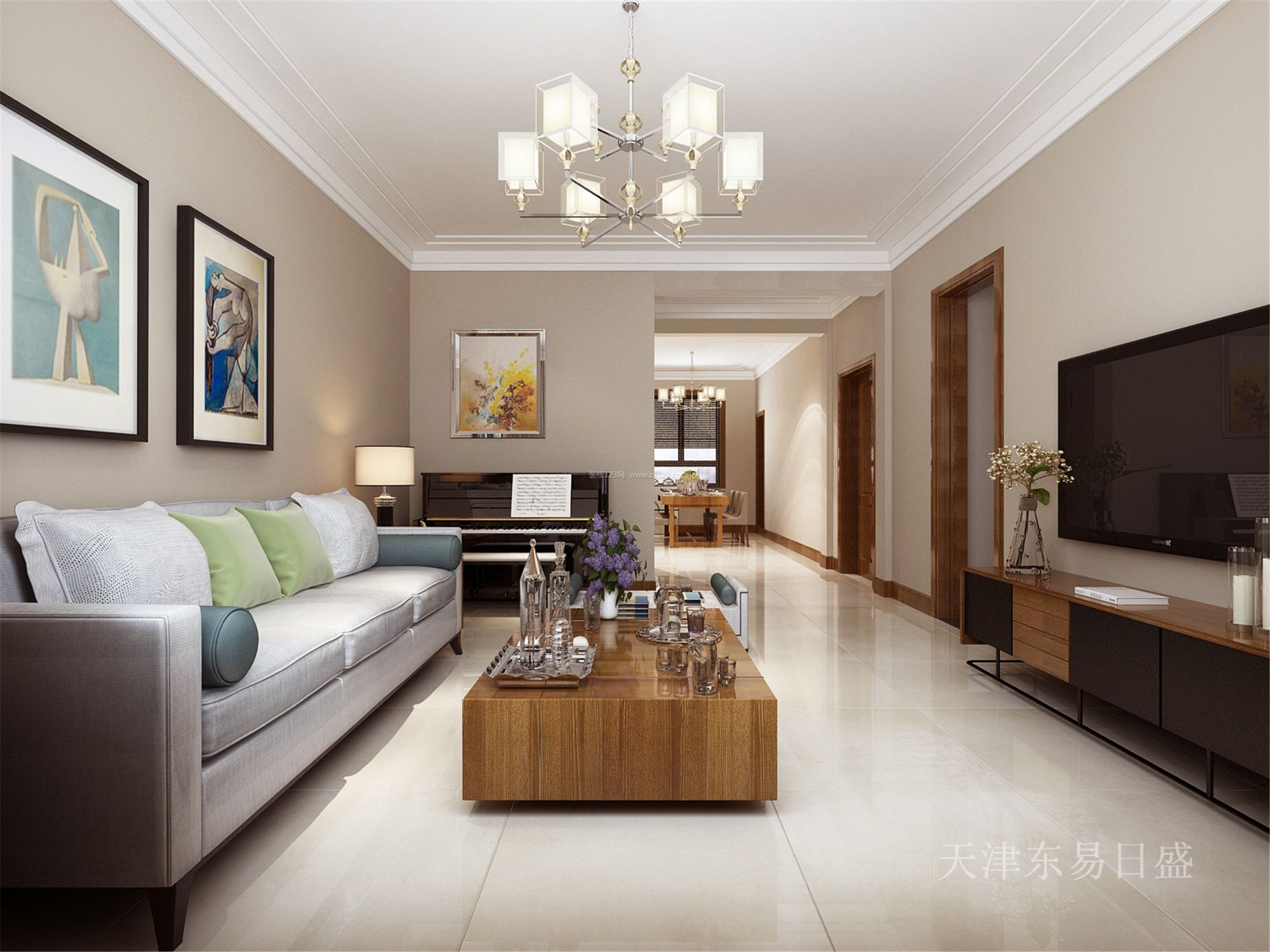 2023现代简约家居客厅钢琴区装修效果图大全