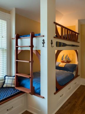 2023美式儿童房儿童床设计效果图片