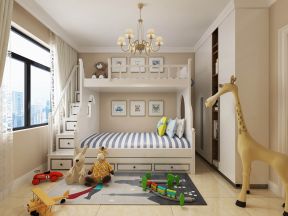 2023现代别墅儿童卧室上下床装修效果图