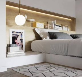 2023现代单身公寓卧室榻榻米床垫装修效果图