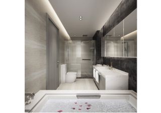 2023卫生间现代风格浴缸淋浴房装修效果图片