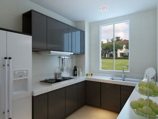 2023现代简约厨房不锈钢台面洗菜台装修效果图片