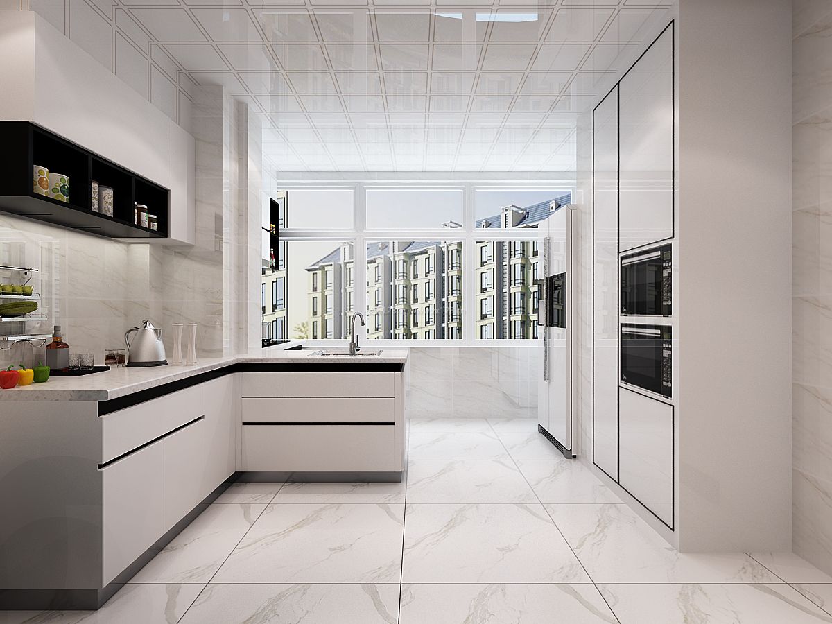 2023简洁现代敞开式厨房集成吊顶装修效果图片
