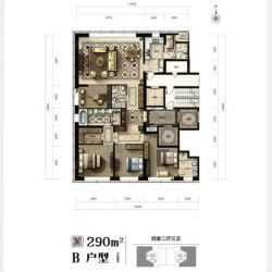 4室2厅3卫，235平米（建筑）