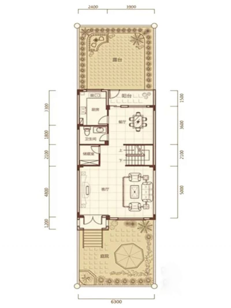 180平联排户型图图片