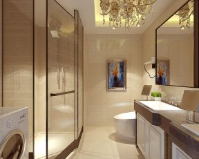 2020新中式卫生间装修效果图 2020淋浴房玻璃隔断效果图