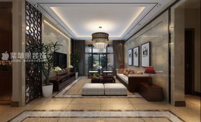 简约中式风格客厅装修 2020客厅瓷砖背景墙效果图