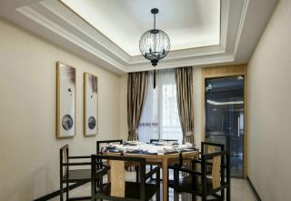 新中式别墅室内餐桌椅装修设计