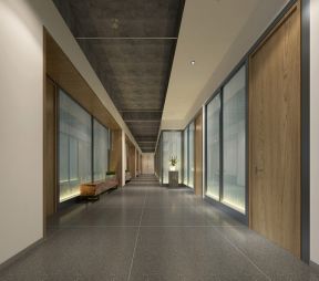 现代混搭风格办公室走廊装修效果图