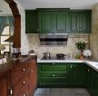 L型整体厨房实木橱柜颜色搭配效果图
