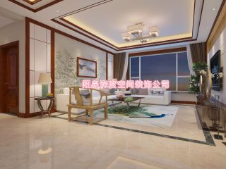 2023简约中式客厅沙发背景墙装修效果图片