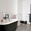 欧式卫浴间地面黑白瓷砖效果图欣赏