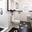 卫生间装潢黑白瓷砖效果图片2023