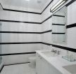 卫生间黑白条纹瓷砖效果图