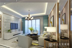 2023客厅现代风格白色电视柜搭配装修效果图