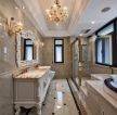 高档欧式奢华卫生间台阶浴缸装修效果图片