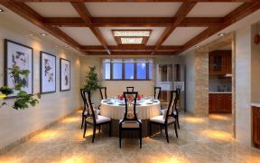 中式别墅餐厅装修效果图 2020中式别墅餐厅图片一览