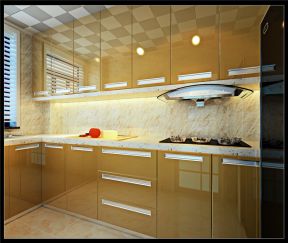 现代简欧厨房烤漆橱柜装修效果图片