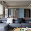 现代风格大平层客厅真皮沙发装修设计图