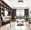 日式公寓客厅整体书架装修效果图