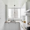 北欧风格厨房白色墙砖设计效果图