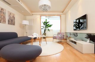日式公寓客厅沙发装修效果图片