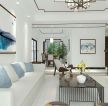 2023现代简中式客厅白色沙发装修效果图
