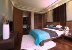 东南亚风情别墅卧室木纹地板安装图片