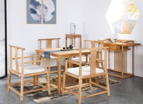 禅意风格木质桌椅装修设计图片
