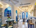 地中海风格家居客厅餐厅整体装修效果图