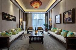 东南亚风格客厅地毯装饰案例图片