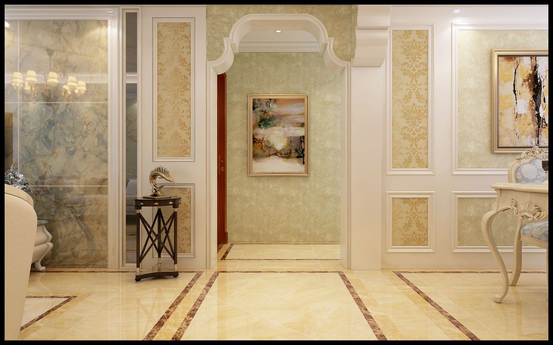 欧式简约家装壁纸背景墙设计效果图