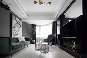 黑色轻奢风格客厅沙发图片