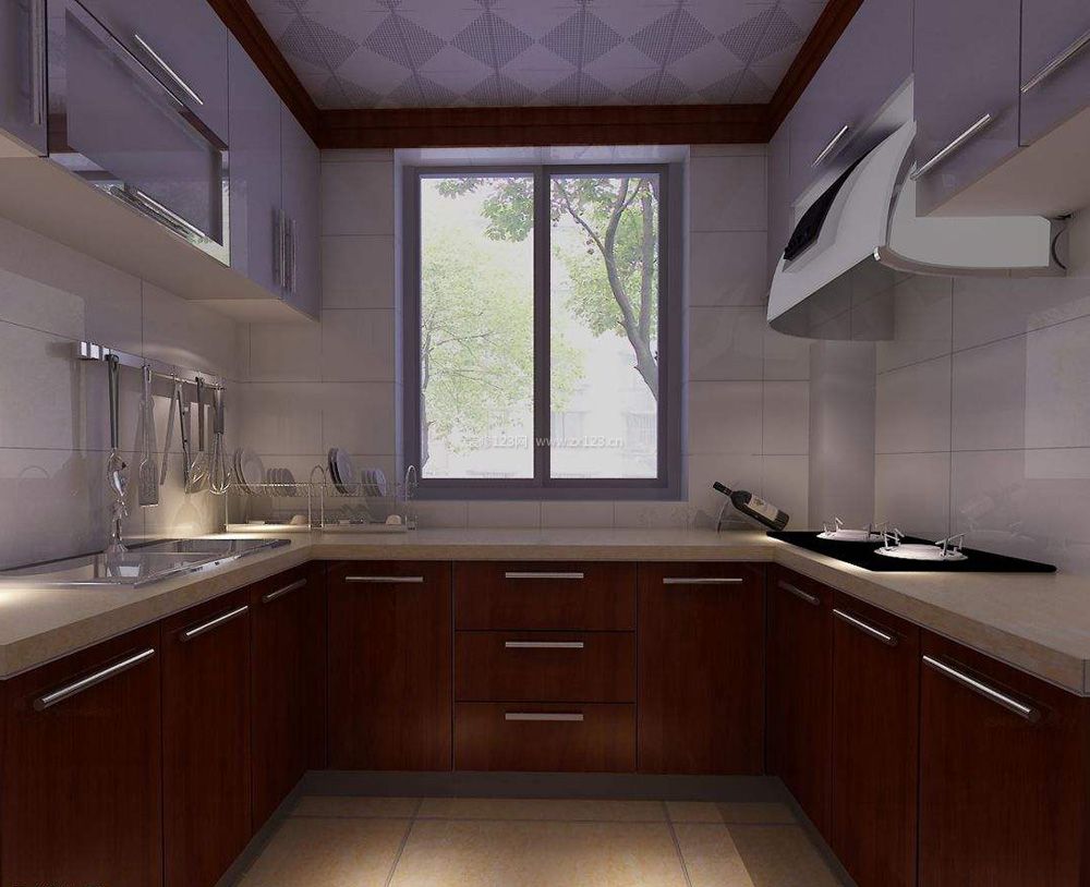 中式厨房不锈钢置物架设计图片