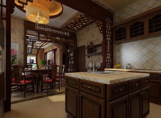 2023中式厨房橱柜设计装修图片
