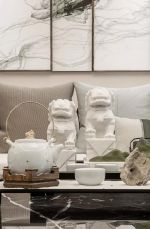 2023现代中式客厅茶具装修效果图欣赏