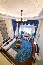 2023地中海风格别墅客厅地毯装修搭配效果案例图片