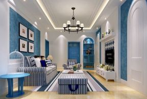 地中海风格别墅装修案例 客厅整体的设计效果图