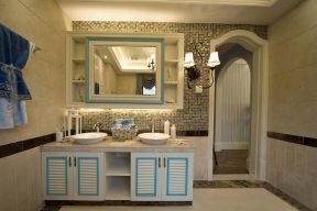 地中海风格别墅浴室柜装修案例效果图片